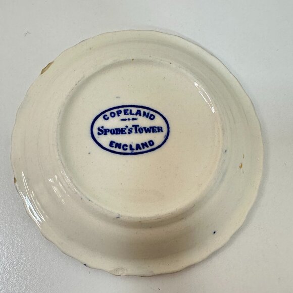 VTG Copeland Spode Tower Blue/White Butter Pat Mini Trinket Plate 3 -1/8"x 3/4" - Picture 4 of 7